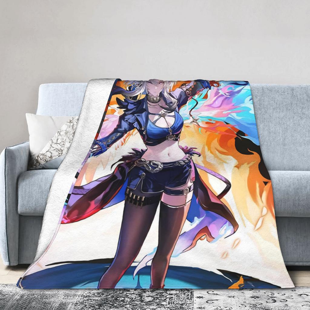 Wuthering Waves WuWa Galbrena Fashion Blanket Game Anime Wool Novelty Soft Throw Fashion Blanket for Bedspread Winter Travel