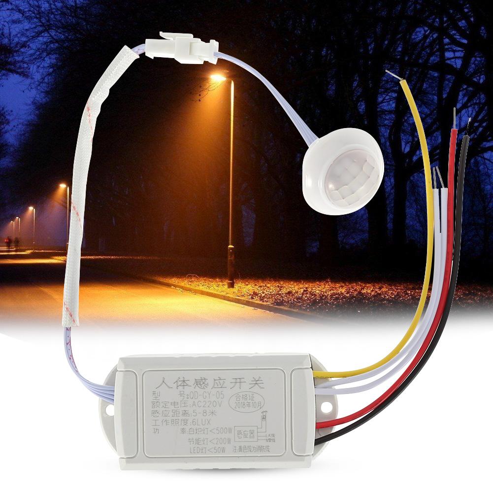 

220V Mini Adjustable Infrared Sensor Human Body Induction Switch for Light Lamp