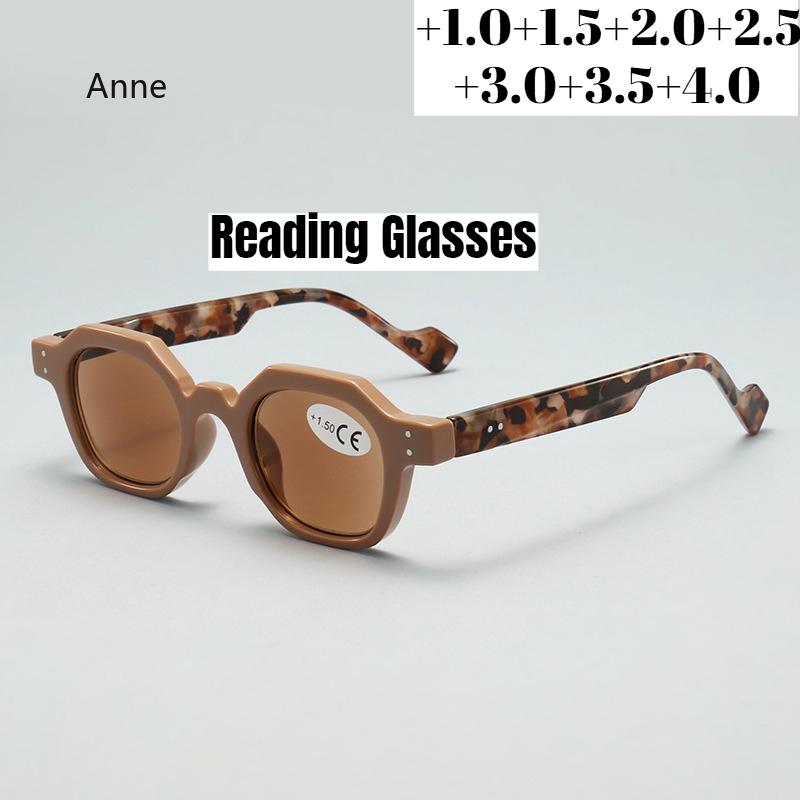 Women Square Frame Reading Glasses Hawksbill Legs Presbyopia Sunglasses Classic Anti Blue Light Eyewear +1.0+2.0+3.0+4.0