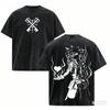 Kingdom Hearts Washed T-shirt Year Round Clothing High Quality Personality Clothes Plus Size Unisex New Model Washed Vintage Loose