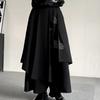 2025 Japanese Samurai Style Black Pants Men Retro Layered Irregular Pants Male Wide Leg Skirt Pants Man Casual Harajuku Trousers
