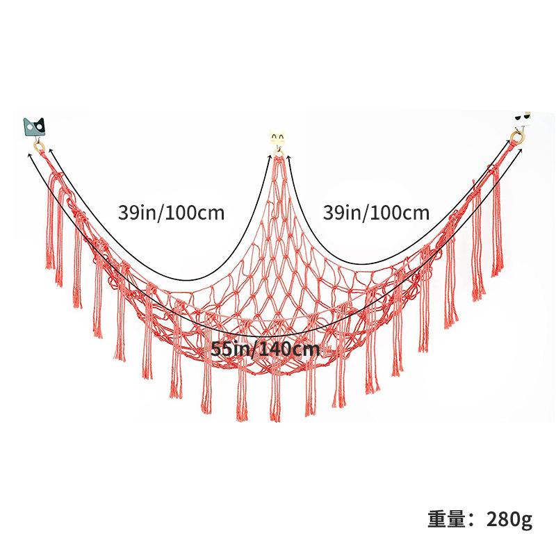 Triangle Toy Net Plush Toy Storage Corner Hanging Cotton Rope Hand-woven Toy Hammock