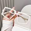 Thick Frame Square Anti-Blue Glasses Frame Women'S Plain Face Black Flat Glasses Big Face Men'S Retro Glasses