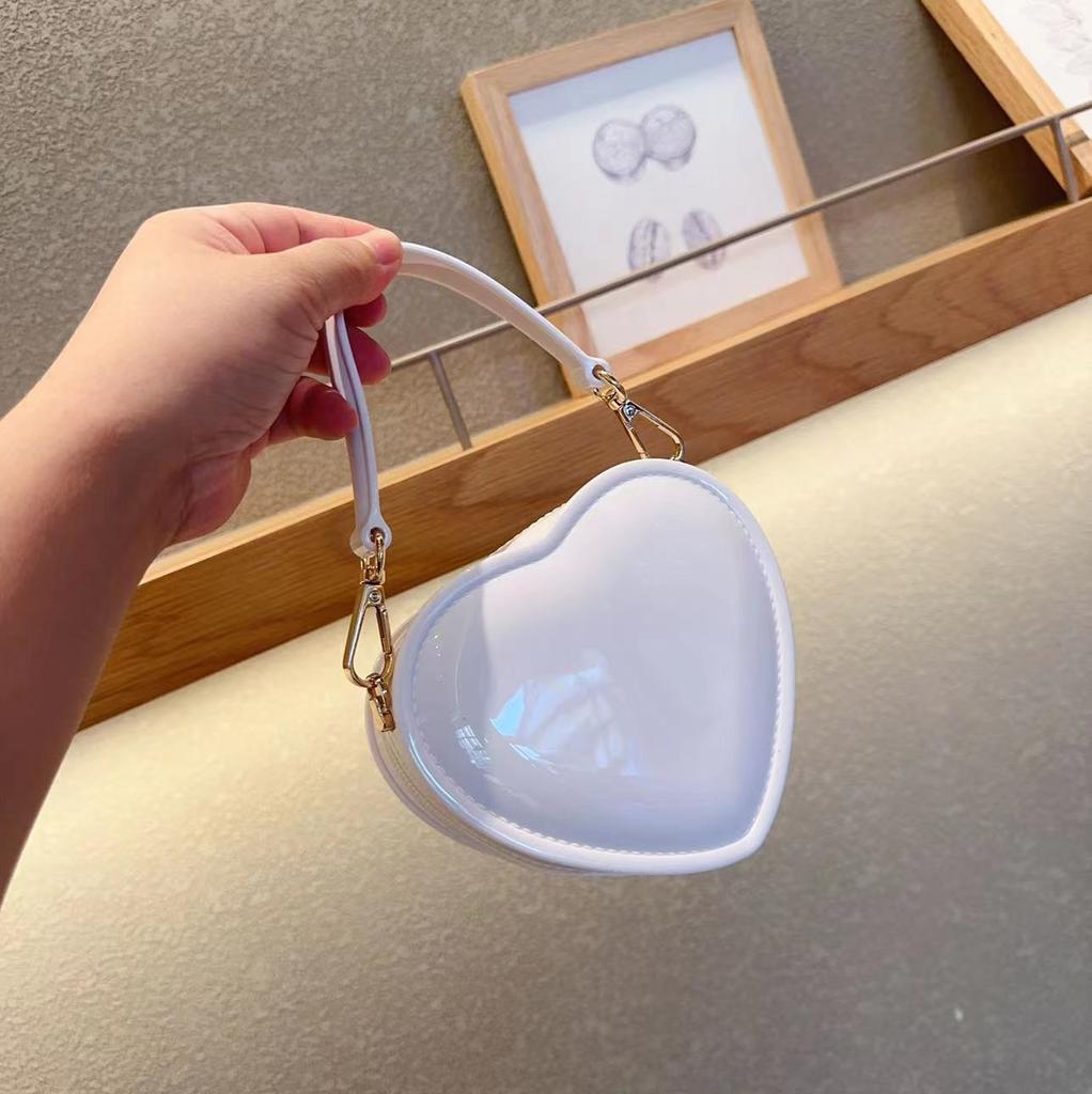 Little Fairy Peach Heart Jelly Bag Children'S Bag Fashionable Cute Wind Mini Bag Personalized Love Bag