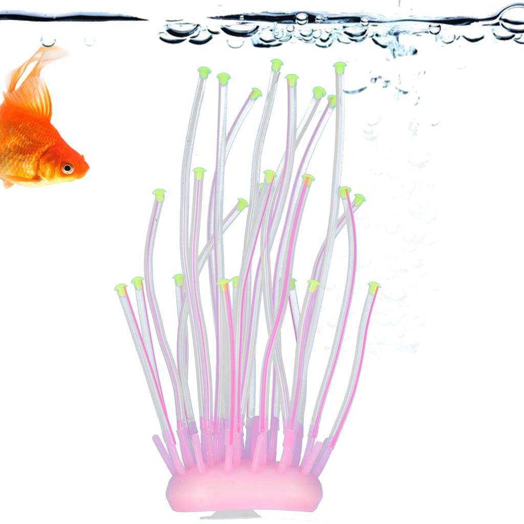 Artificial Coral Silicone Fluorescent Simulation Aquarium Fish   2‑Color Tube Decoration