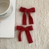 2Pcs/set Korean Winter Knit Bow Hair Clip Fashion Crochet Barrettes for Schoolgirl Cute Hair Accessories All-Match Headwear