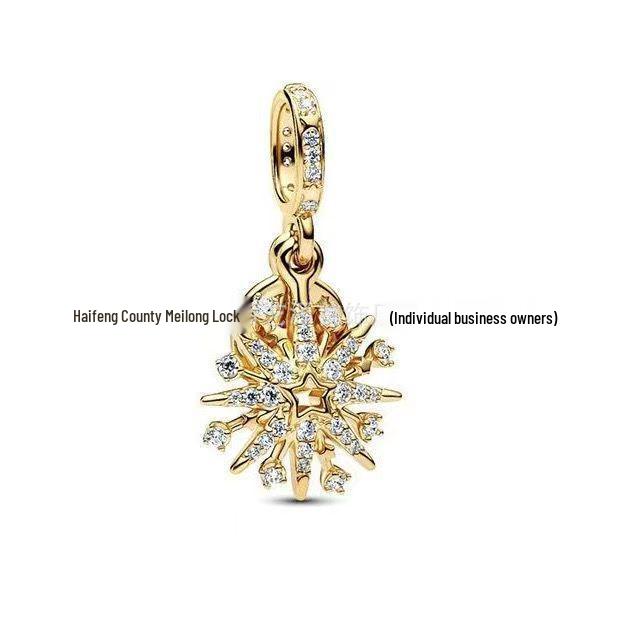 S925 White Copper Puppy Cartoon Pendant & Snowflake Airplane Charms for DIY Bracelet Accessories