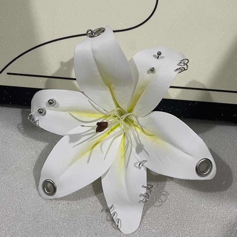 Exquisite Phalaenopsis Orchid Lily Keychain Creative Simulation Flower Bag Pendant  Backpack Decoration Accessories Gifts