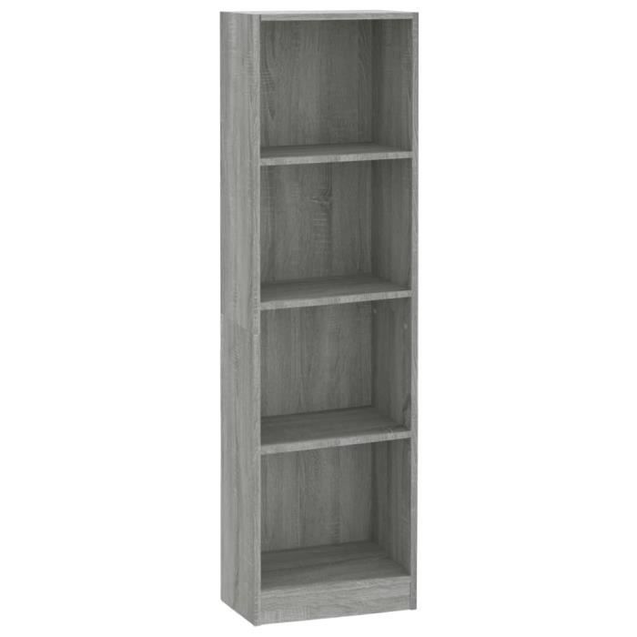 VidaXL 4-Tier Bookcase Sonoma Grey 40x24x143 Cm 816066