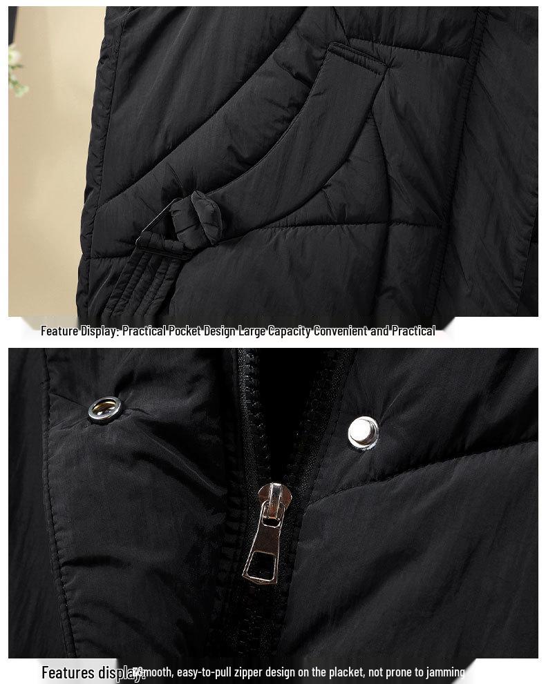 Women's Cotton Vest: European American Style, Autumn/Winter 2025, Sleeveless, Thickened, Warm, Casual Loose Fit, Solid Color Outerwear