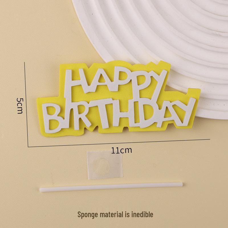 Colorful Double Layer Happy Birthday Cake Topper Inserts