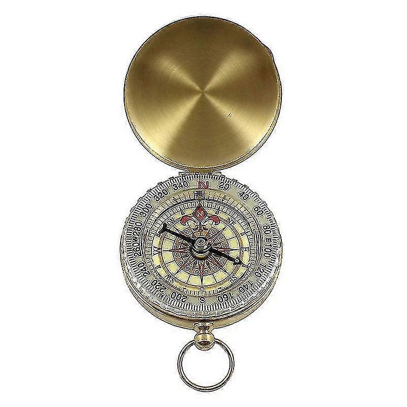 Camping Hiking Pocket Brass Golden Compass Portable Compass Navigation For Outdoor Activities