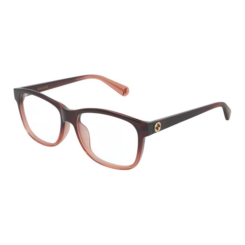 Gucci Lens Letter Print Irregular Optical Frame Women s Brown