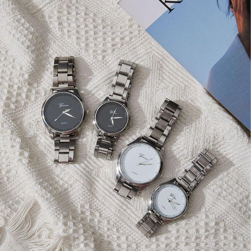 Ultra-thin Steel Strap Couple Watch Fashionable Quartz Wristwatch For Men And Women Casual Style