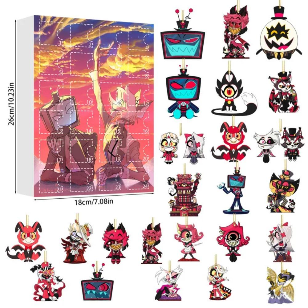 Neues Thema Hazbins Hotels Adventskalender Box Anime Druck Festival Überraschungsbox Countdown Weihnachtsbaum Dekoration Anhänger Feiertagsgeschenk