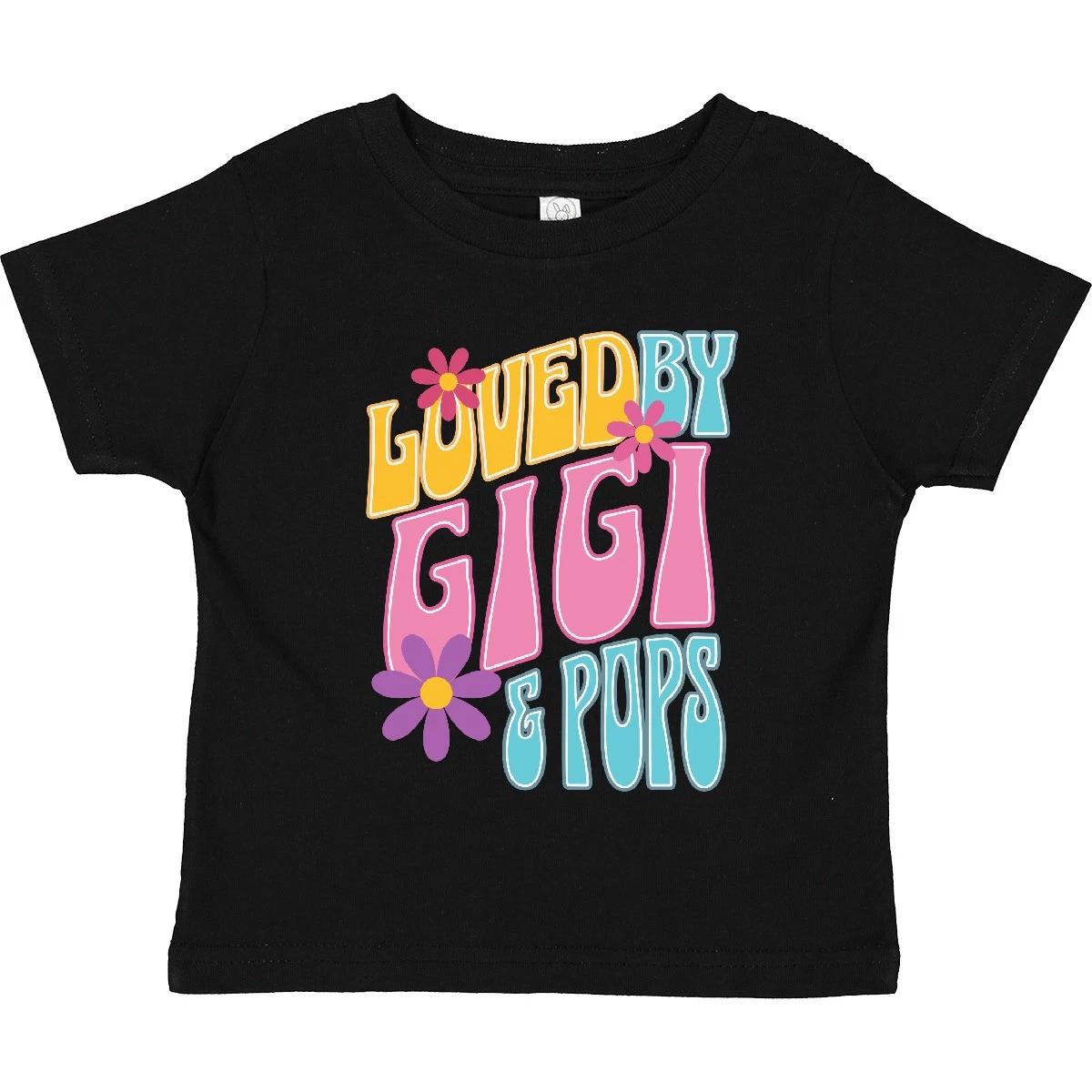 Inktastic Gigi And Pops Love Me Granddaughter Toddler T-Shirt Grandchildren Cute 100