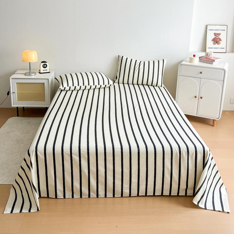 Cotton Polished Sheets Three-piece Set, Pure Cotton Student Dormitory Single Skin-friendly Sheets Three-piece Set