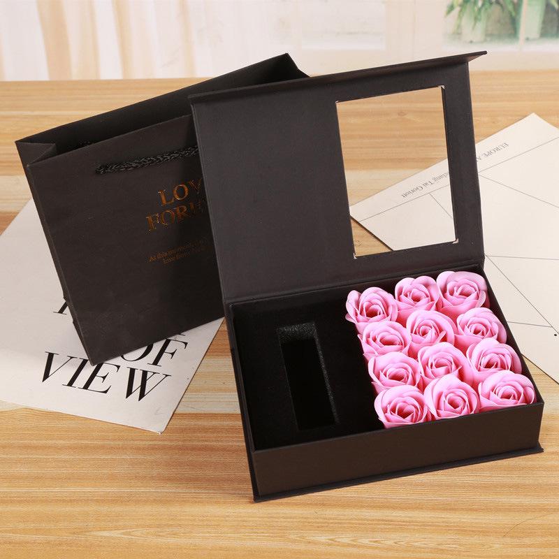 Eternal Rose Lipstick Gift Box - Flip-top, Creative Teacher's Day Present, Rectangular Packaging