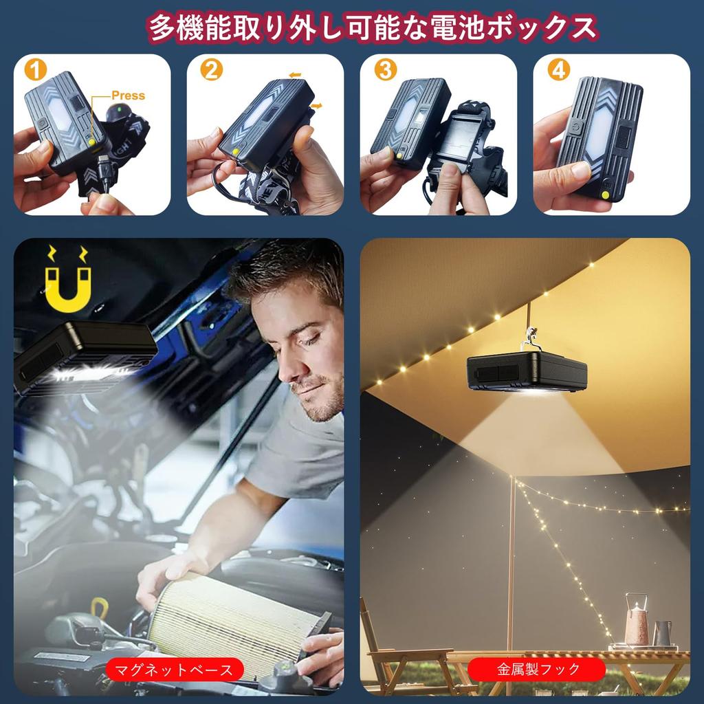 USB Rechargeable LED Headlamp for 2025 10 Digital Power Powerful LED Headlamp with 7800mAh Ideal for Disaster Night and Work Hanging and Removable
