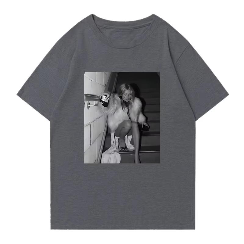 Fashion Kate Moss Vintage Graphic Street Hip Hop Short Sleeve Tshirts Unisex Women 100 Cotton Oversized Summer Tee Shirt Unisex