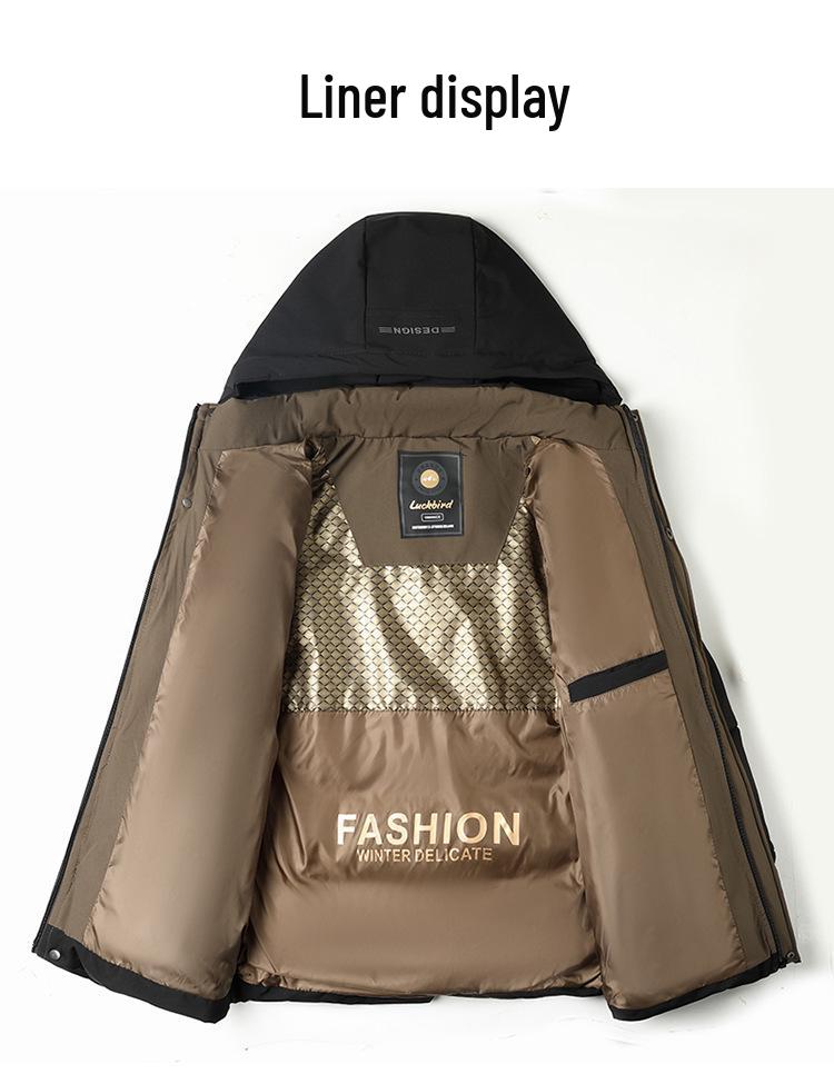 Herren 2025 Winter gefütterter Baumwollmantel mit abnehmbarer Kapuze - Business Casual Warme Oberbekleidung