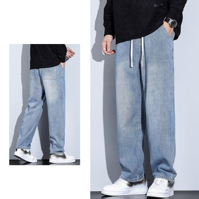 Primavera e autunno nuovi jeans di alta qualità in peluche per uomo pantaloni casual spessi elastici aderenti tubolari dritti pantaloni da uomo autunnali e invernali