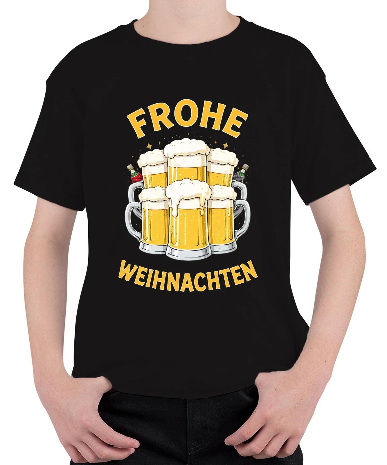 FROHE WEIHNACHTEN Weihnachtsbier Bierkrug Bierliebhaber Geschenk Unisex Kinder T L
