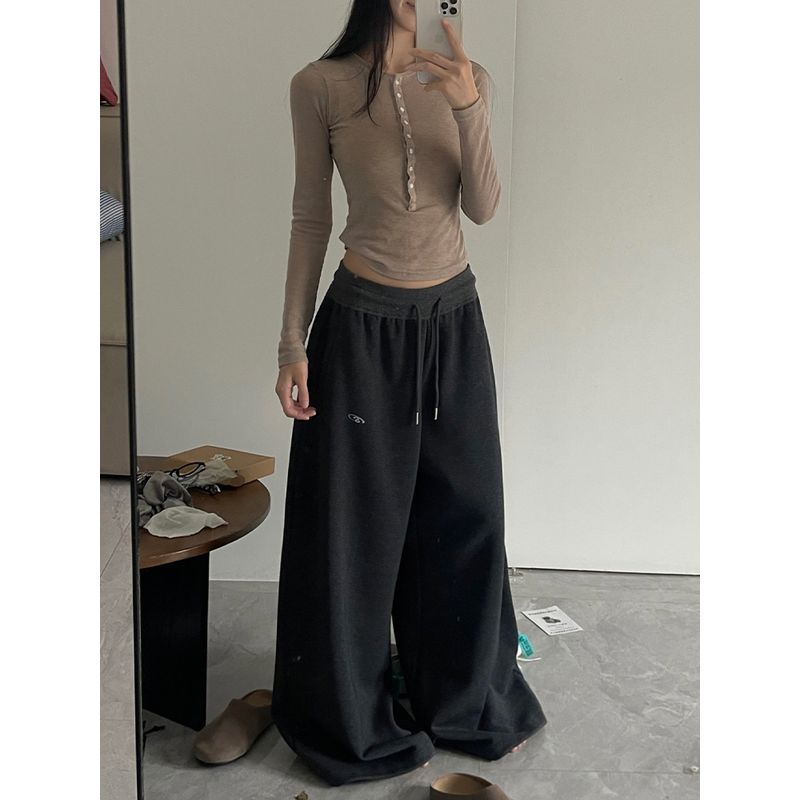 

Axef American Sports Casual Pants Women s Autumn Loose Sweatpants Loose Pants Jazz Jazz Dance Draping Mopping Pants Black Gray S