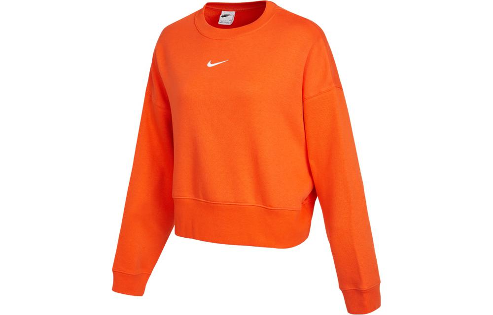 Nike Sweatshirts Women s Orange Crew Neck Moderate Regular DJ7666-869 XL