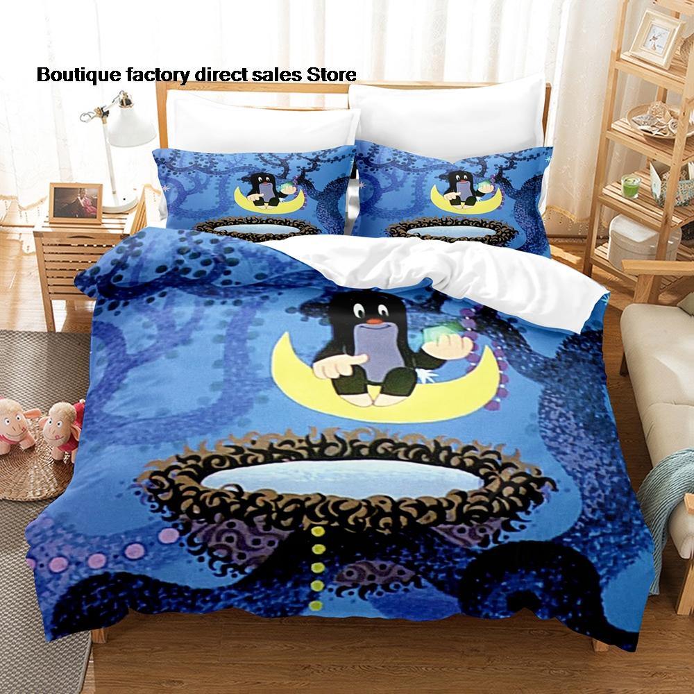 3D-gedrucktes Die kleine Maulwurf Bettwäsche-Set Bettbezug Kissenbezug Für Kinderzimmer Dekoration Einzelbett Doppelbett Queen Size King Size Bettwäsche