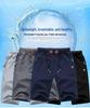 Men's Cotton Stretch Elastic Waist Mid-Length Beach Shorts