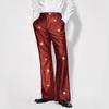 Men's Shiny Sequin Trousers Retro Elastic Waist Party Dance Pants Wide Leg Night Club Disco Pants for Stage Performance Hip-Hop Bar