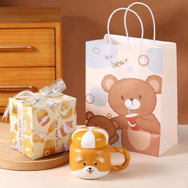 Cartoon Ceramic Mug Cute Animal Water Cup Girl Public Office High Looking Birthday Gift