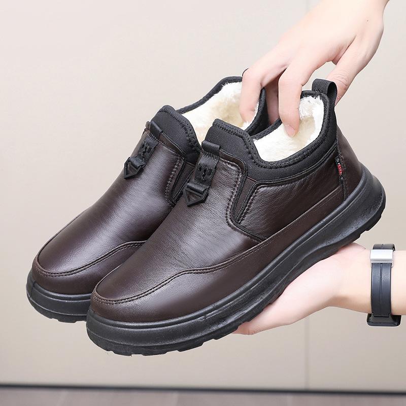 

Флисовые и Утепленные Хлопковые Ботинки, Модная Мужская Хлопковая Обувь, Теплые Зимние Ботинки, Обувь для Папы 44 кофейный