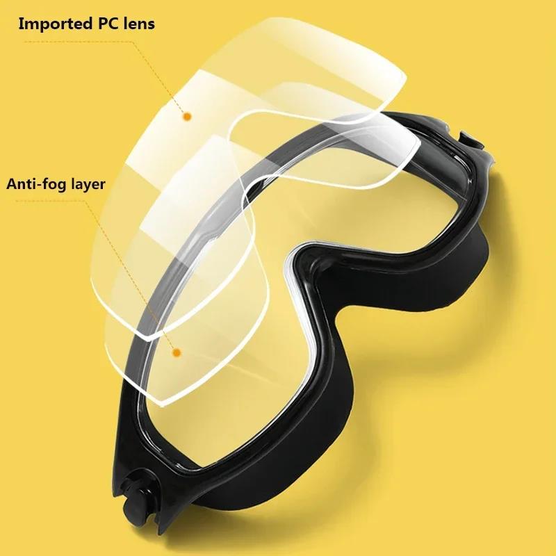 Big Frame Swimming Goggles Adults with Earplugs Swim Glasses Men Women Professional HD Anti-fog Goggles Silicone Eyewear2