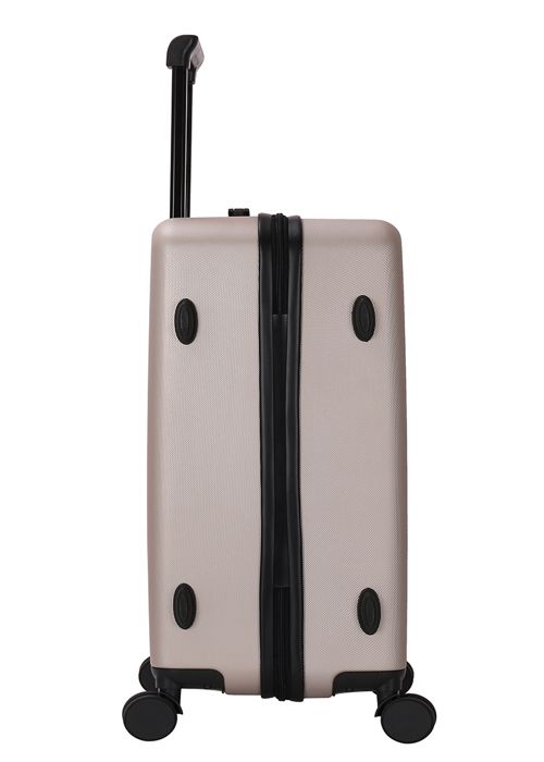 DEELUXE - 4-wheel Double ABS Rigid Cabin Suitcase 34x55x23cm DOWNTOWN BEIGE SAND