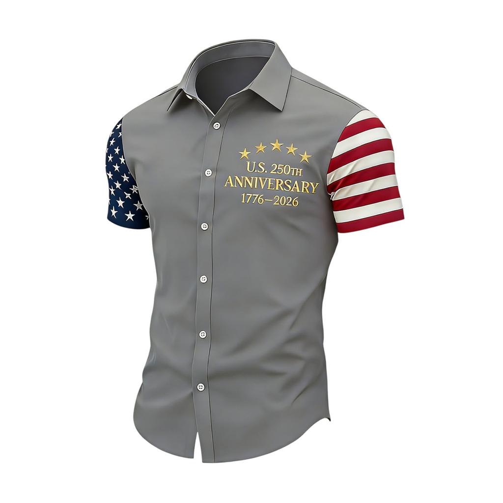 Men's Spring/Summer Casual Outdoor Collared Short-Sleeve Shirt