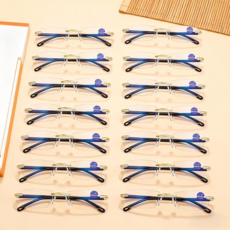 

14pcs Frameless Cut Edge Reading Glasses Are Lightweight and Comfortable Reading Tools for Both Men and Women +400
