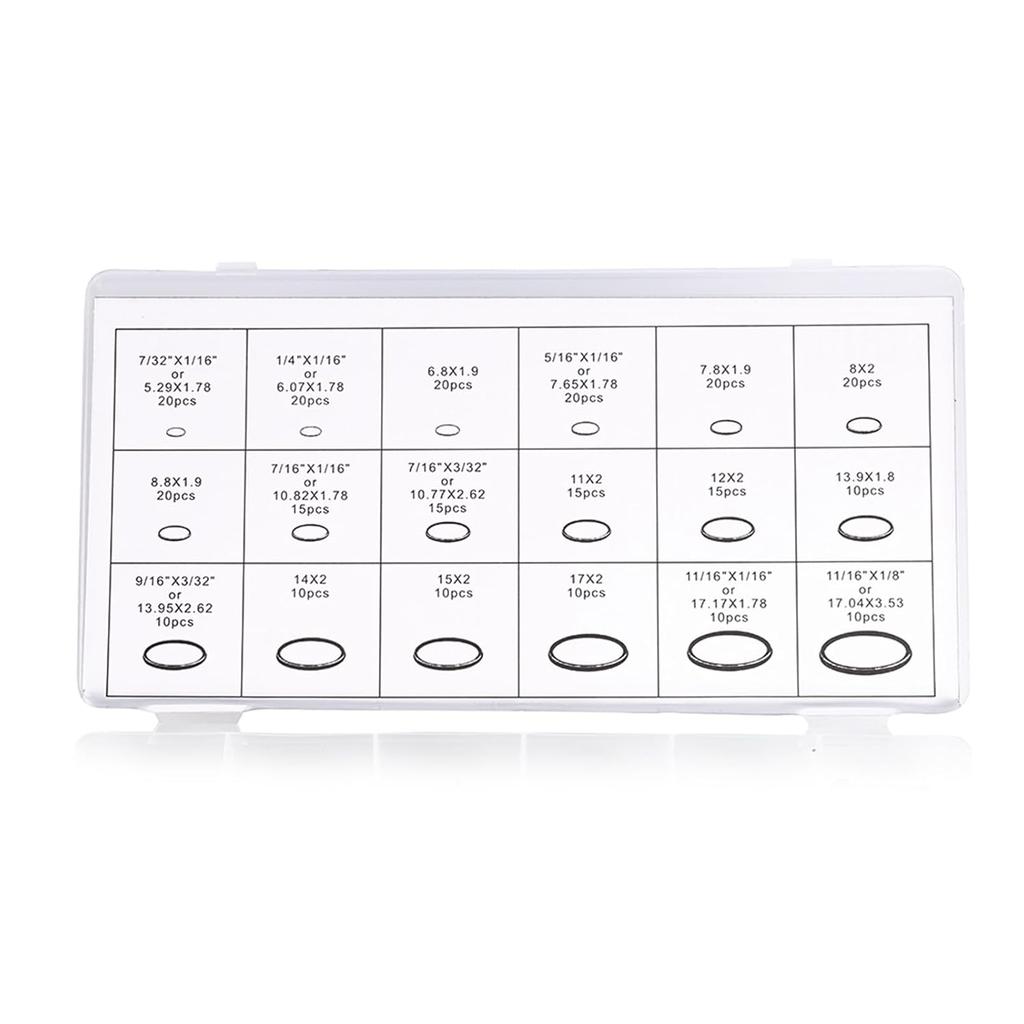 Acouto AC O Ring Assortment Kit 18 Sizes 270pcs Car Truck Air Conditioning Seal Rubber Green O Ring Tools Replacement for Car Repair Plumbing