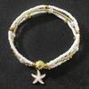 Summer Bohemian Triple Layered Ankle Chain Fashion Starfish Shell Pendant Handmade Seed Beads Women's Beach Party Foot Zircon