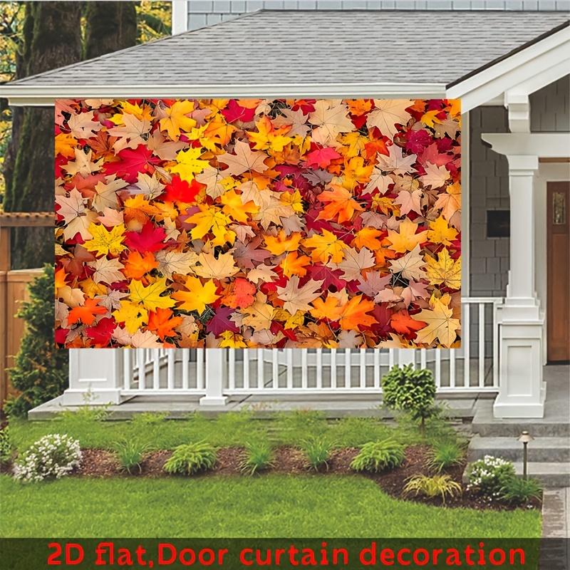 Colorful Autumn Maple Leaf Polyester Background Fabric, Suitable for Party Decoration, Gardens, Rooms, Homes, Clubs, and Farms.