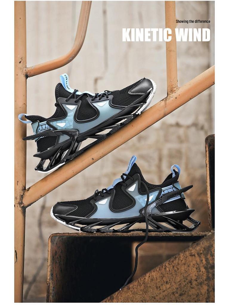 Men's Spring/Summer Blade Sole Sneakers - Trendy, High-Quality, Shock-Absorbing, Mesh Casual Running Shoes