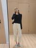 Women's Summer Slim Tencel Carrot Pants - Elastic Waist, Tapered, Nine-Point Harem Style