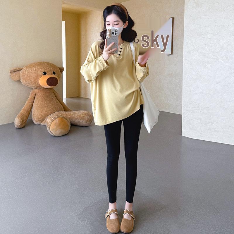 2026 Spring Korean Style Loose Maternity T-Shirt 2X-Large