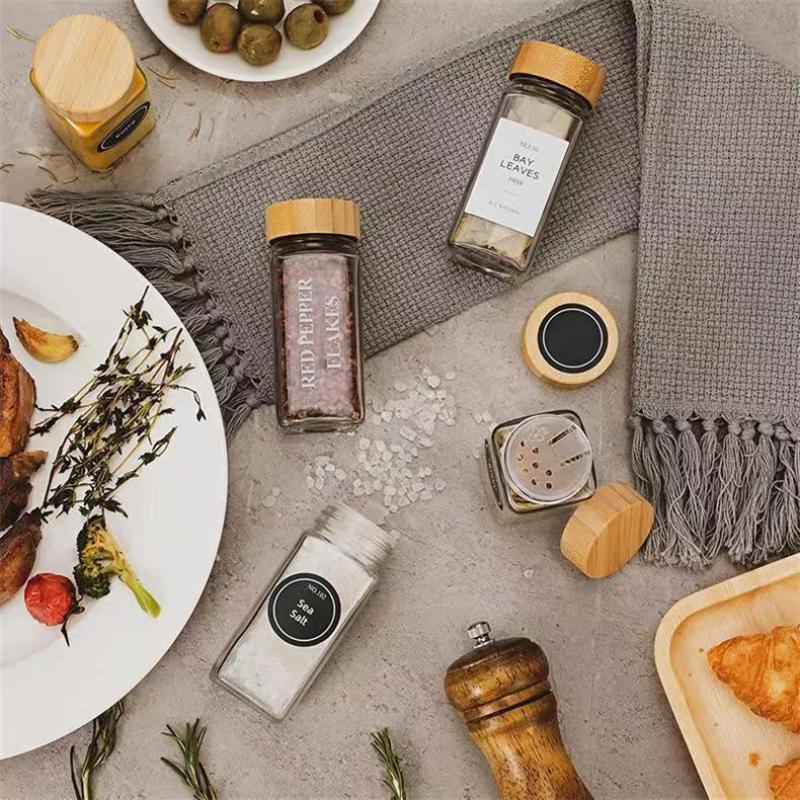 120 ml Gewürzorganisator Gewürzglas Glasflasche Gewürzaufbewahrung Quadratische Behälter Gewürzbehälter Flasche