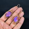 Purple Copper Turquoise Earrings, 999 Copper Wire Wrapped Jewelry, Gemstone Earrings, Gift For Her Handmade Dainty Jewelry