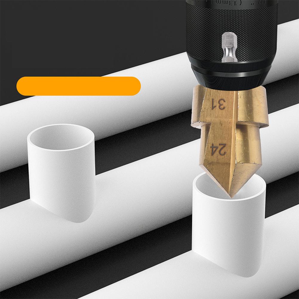 3pcs Water Pipe Expansion Drill Pipe Plastic Threader Drill Bit Hexagon Shank Lifting Stepped Drill Bit Electric Puncher Tools