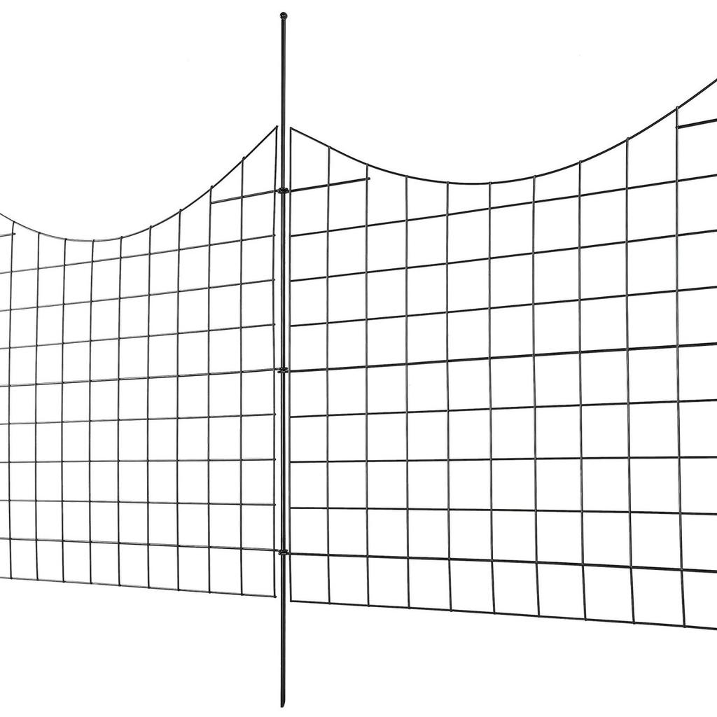 Garden Fence, No Dig Fence 36.6''(H)x29.5''(L) Animal Barrier Fence, Underground Decorative Garden Fencing with 2.5 Inch Spike Spacing, Metal Dog