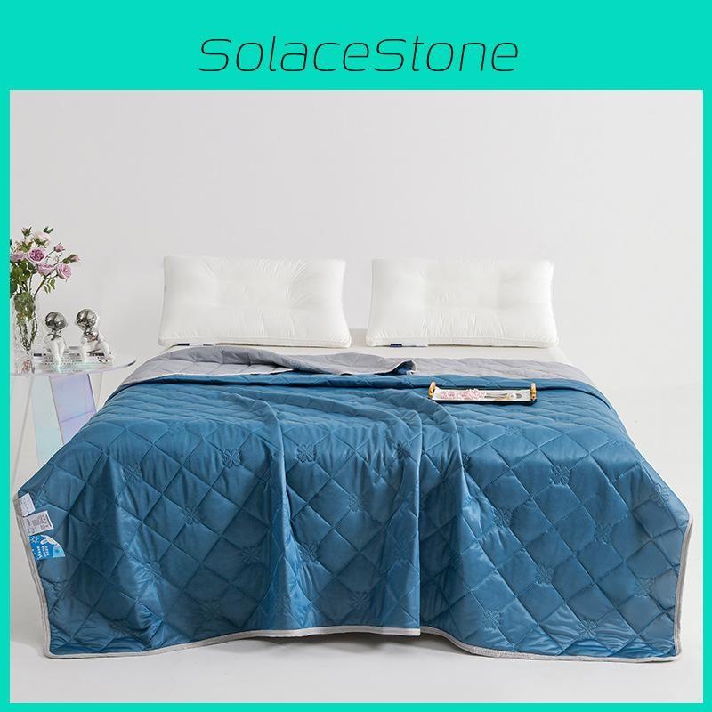 Solid Color Summer Air Conditioner Quilt With Waterwash Tencel Polyester Fill