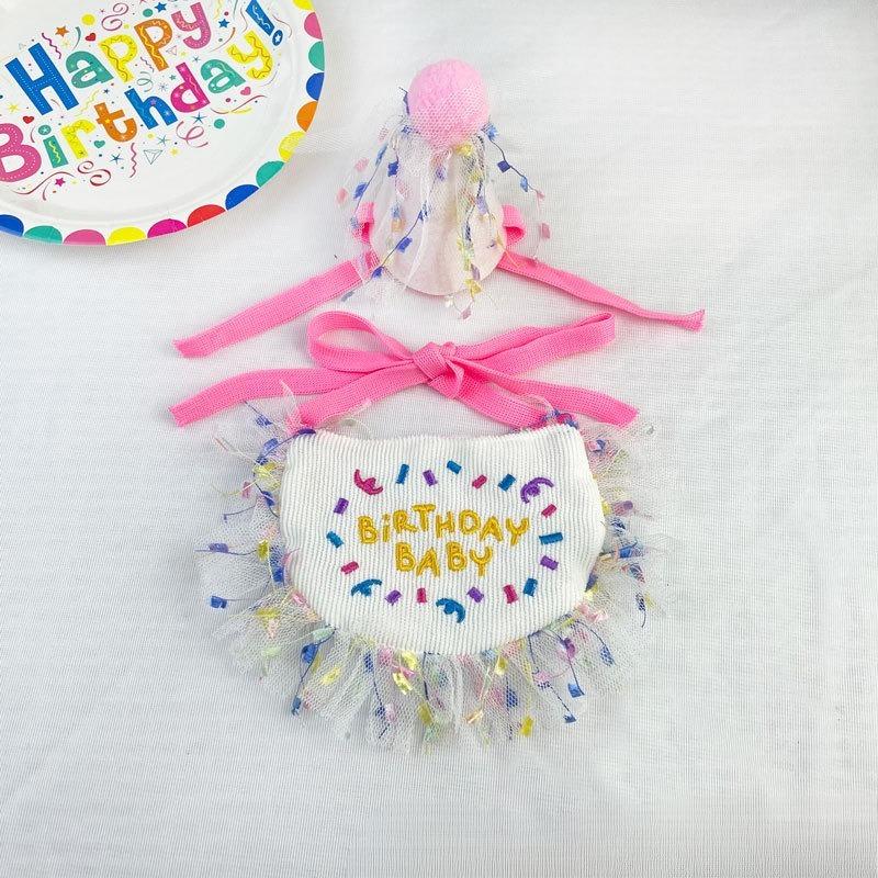 Cat and Dog Birthday Party with Lace Hats, Neckties Set, Cat and Dog Coats, Water Towels, Pet Accessories